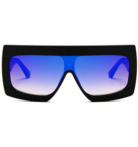 Shield Futuristic Oversize Sunglasses Mirrored Fashion - Blue - CK18RQZY3DI $24.78