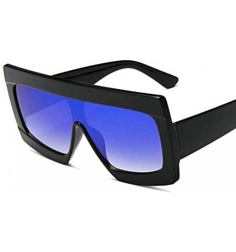 Shield Futuristic Oversize Sunglasses Mirrored Fashion - Blue - CK18RQZY3DI $14.28