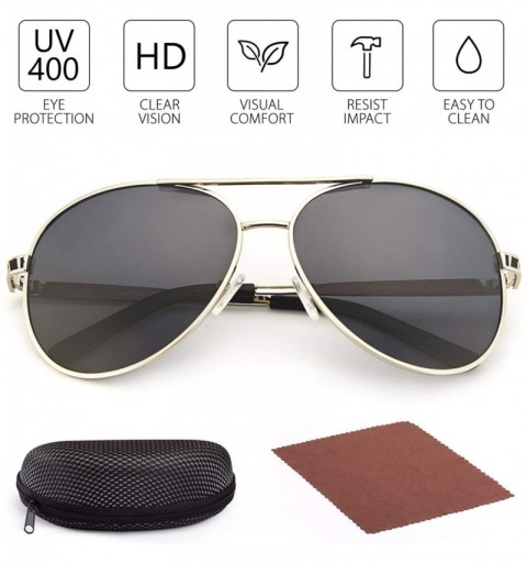 Aviator Sunglasses for Women - Aviator Sunglasses - UV400 Protection Lens - 61MM - Metal Frame - Ultra Lightweight - C912E5NK...