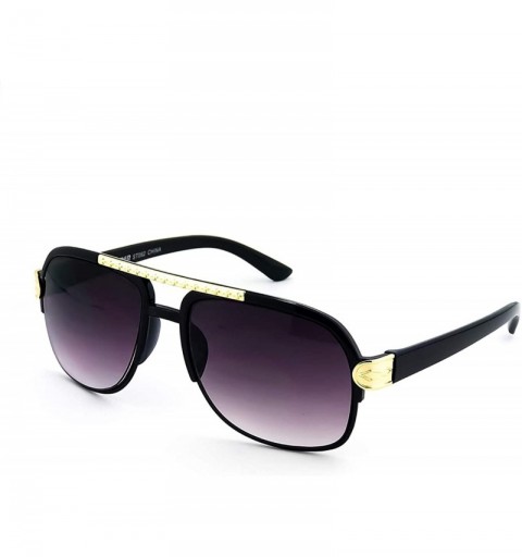 Aviator Sunglasses - mod. DOORWAY - man woman HIP-HOP RAP vintage aviator FASHION - Black V1 - C018Z9KD3IM $55.68