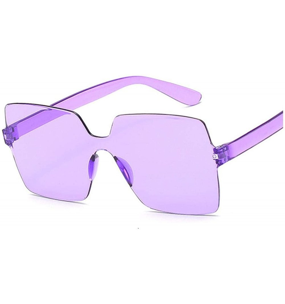 Goggle Fashion Sunglasses Women Red Yellow Square Sun Glasses Driving Shades UV400 Oculos De Sol Feminino - Purple - CH197Y0X...
