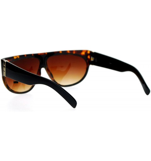 Rectangular Retro Disco Flat Top Diva 80s Womens Sunglasses - Tortoise Brown - CG12IGSRGRJ $19.50