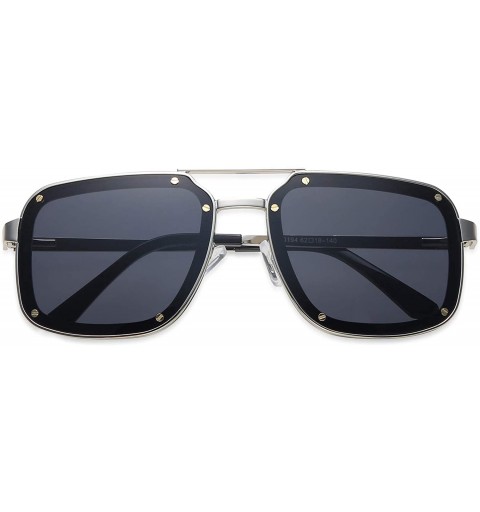 Aviator Square Aviator Sunglasses Sunglasses for Men Square Shades UV400 VL9523B ACTION - C1 Silver Frame/Grey Lens - CK198CN...
