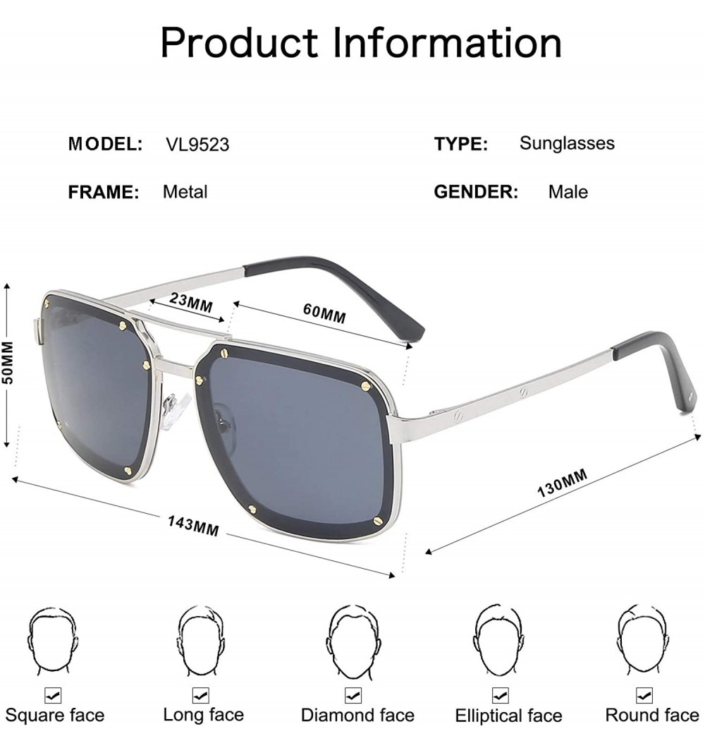 Square Aviator Sunglasses Sunglasses for Men Square Shades UV400 ...