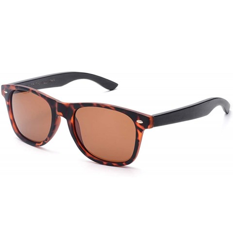 Square Bamboo Sunglasses with Polarized lenses-Handmade Wood Shades for Men&Women - A Brown - C718S94YWZL $27.44