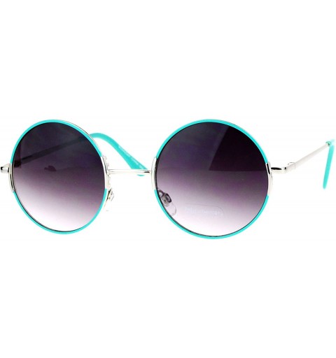Round Designer Fashion Sunglasses Round Circle Frame Womens Shades UV 400 - Mint - CW1875QLXE5 $13.05