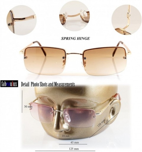 Round Minimalist Small Rectangular Sunglasses Clear Eyewear Spring Hinge A124 A125 - Silver/ Pink - CX18C2UT0Z8 $12.55