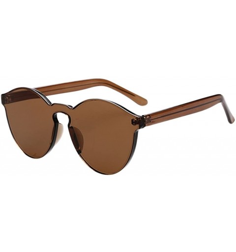 Rimless 2016 New Sunglasses Full Clear Plastic Frame Amazing Glasses Lens 58mm - Brown/Brown - CY12DAQ278T $22.66