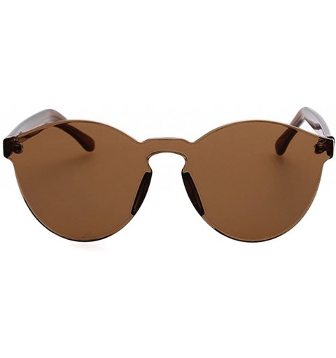 Rimless 2016 New Sunglasses Full Clear Plastic Frame Amazing Glasses Lens 58mm - Brown/Brown - CY12DAQ278T $22.66