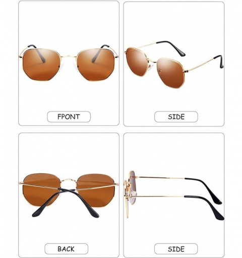 Oversized 6 Pairs Geometric Square Sunglasses Oversized Polygon Mirrored Retro Vintage Sunglasses for Women and Men - CF1962G...