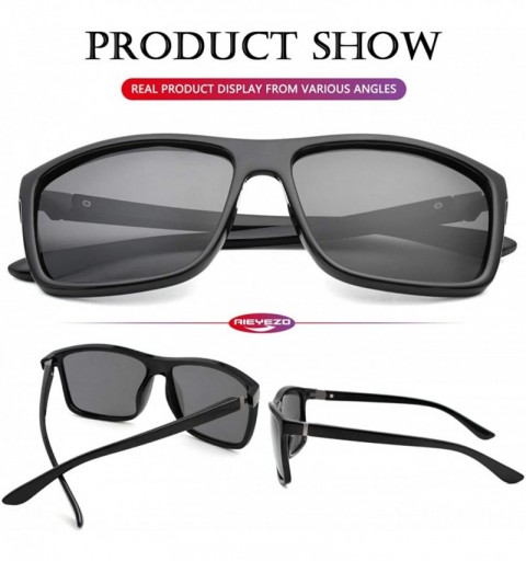 Aviator Unisex Polarized Sunglasses Vintage Square Frame Sun Glasses 100% UV400 Protection - A1 Black/Grey - C118RATALYM $11.74