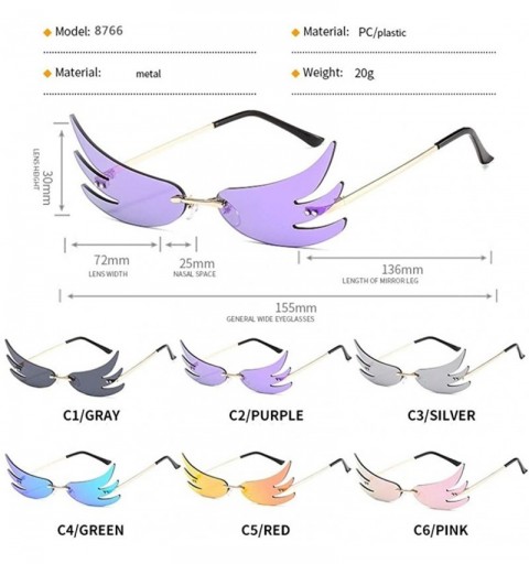 Rimless Wing Rimless Sunglasses for Women Sun Glasses Unique Eyeglasses UV400 - C4 Gold Green - CV1902RX8DT $13.74