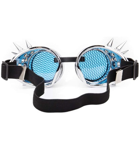 Goggle Steampunk Kaleidoscope Goggles Rainbow or Barbed Wire Lens - Silver1-barbed Mesh Lens - CG18IHUH7N9 $8.28