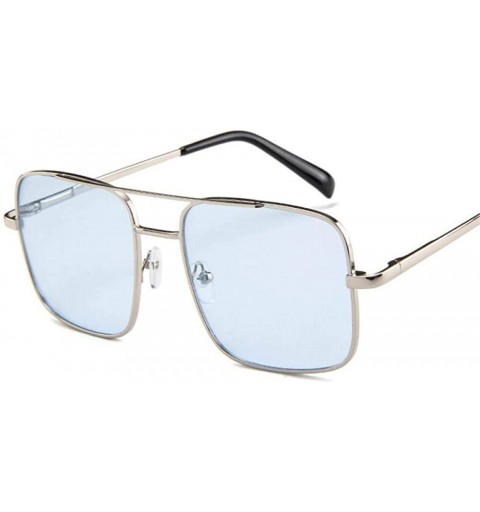Aviator Fashion Square Sunglasses Women Brand Design Metal Frame Gradient Lenes Black - Blue - CH18Y2NXHC0 $19.68
