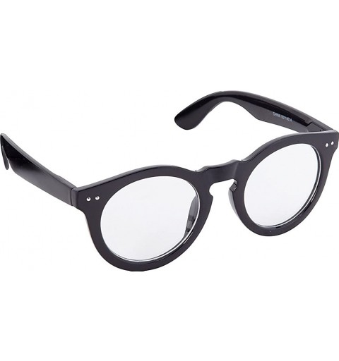 Round Classic Retro Round Clear Fashion Glasses P4016CL - Black - CU11EM860VV $8.52