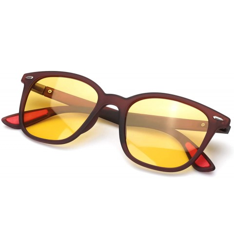 Wrap Oversized Driving Anti glare Polarized - Night-vision Glasses- Brown - C419653AS65 $14.99