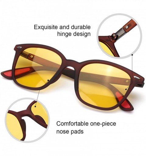 Wrap Oversized Driving Anti glare Polarized - Night-vision Glasses- Brown - C419653AS65 $14.99