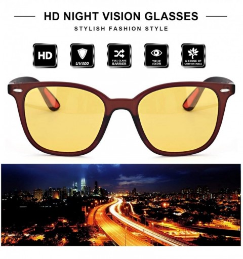 Wrap Oversized Driving Anti glare Polarized - Night-vision Glasses- Brown - C419653AS65 $14.99