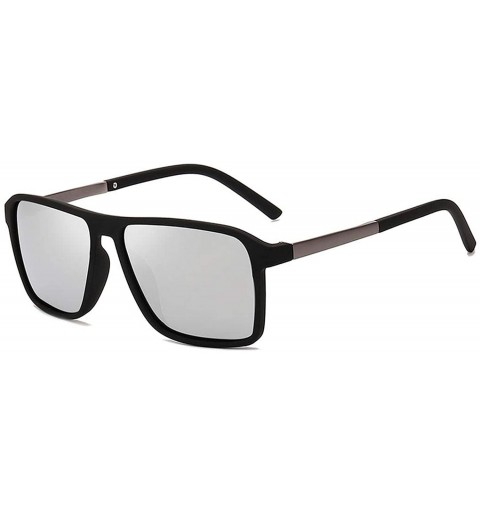 Goggle 2019 New Polarized Sunglasses Men Mirrored Driving Glasses Black Rectangle Male Cool Fashion Classic S6076 - C9198AIDA...