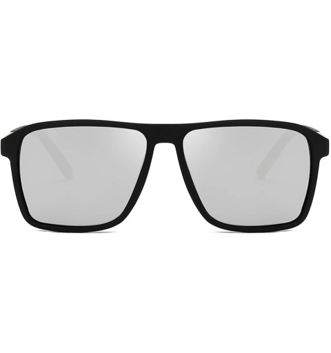 Goggle 2019 New Polarized Sunglasses Men Mirrored Driving Glasses Black Rectangle Male Cool Fashion Classic S6076 - C9198AIDA...