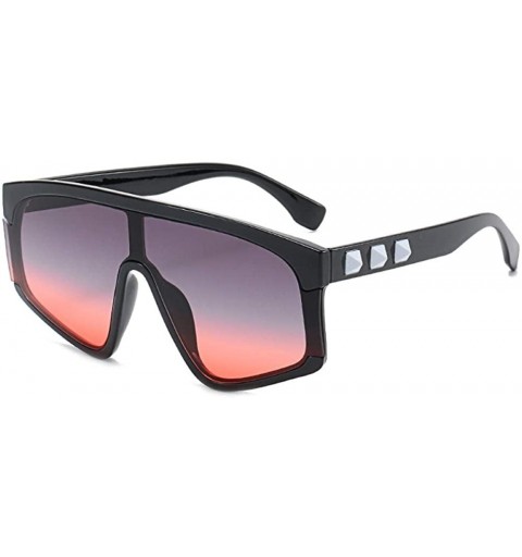 Rimless Siamese Piece Big Box Sunglasses Personality Sunglasses Female Trend Sunglasses - CZ18X85894L $51.02