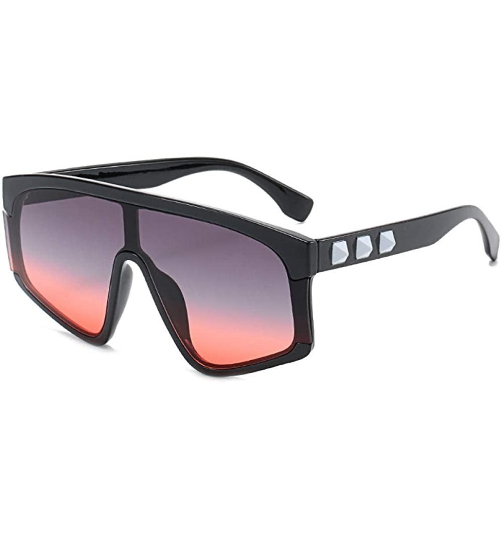 Rimless Siamese Piece Big Box Sunglasses Personality Sunglasses Female Trend Sunglasses - CZ18X85894L $51.02