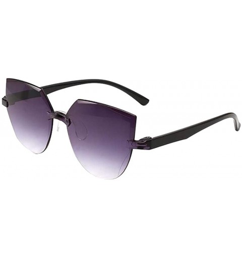 Rimless Fashion Rimless Multilateral Sunglasses Lightweight Colorful Glasses - F - C31903XUMCU $8.40