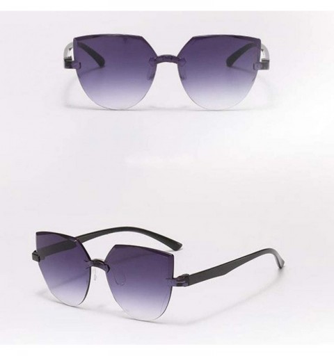 Rimless Fashion Rimless Multilateral Sunglasses Lightweight Colorful Glasses - F - C31903XUMCU $8.40