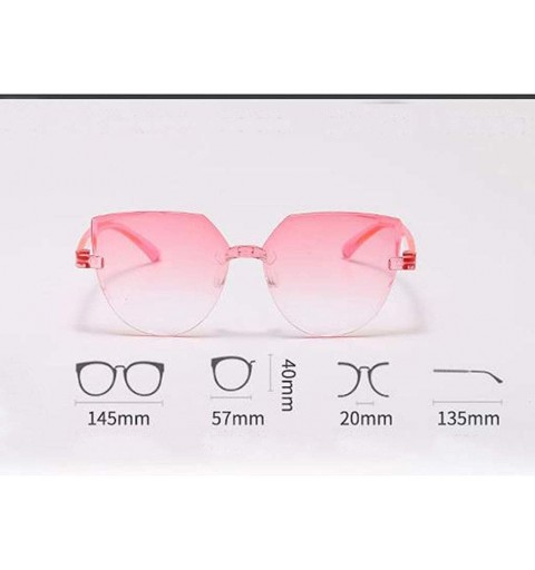 Rimless Fashion Rimless Multilateral Sunglasses Lightweight Colorful Glasses - F - C31903XUMCU $8.40