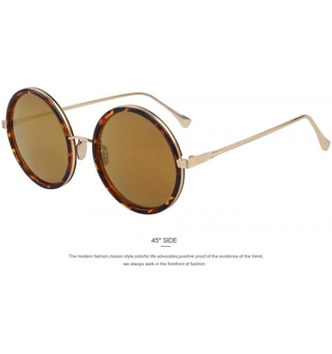 Round Fashion Women Round Sunglasses Brand Designer Classic Shades Men C01 Black - C07 Brown - CH18XE9U3XA $13.90