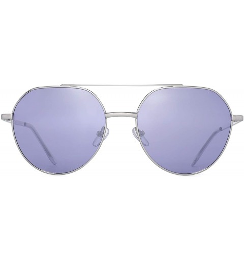 Aviator Classic Polarized Aviator Sunglasses for Women Metal Frame Flat Tinted Lens - CT192SCAQSE $28.06