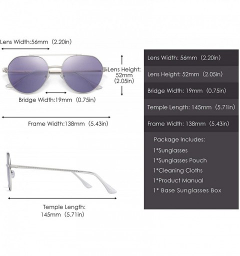 Aviator Classic Polarized Aviator Sunglasses for Women Metal Frame Flat Tinted Lens - CT192SCAQSE $14.75