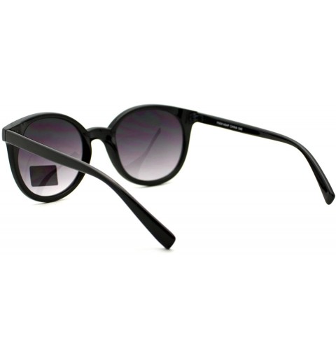 Round Vintage Round Fashion Sunglasses for Women Cute Horn Rim Design - Black - CJ18904I6NY $10.95