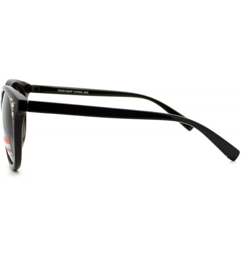 Round Vintage Round Fashion Sunglasses for Women Cute Horn Rim Design - Black - CJ18904I6NY $10.95