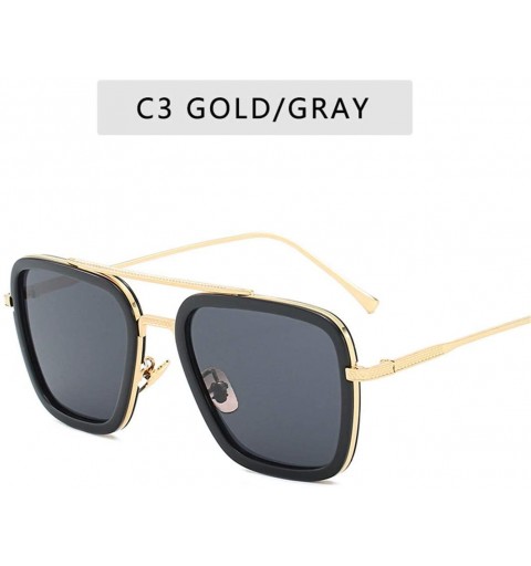 Rectangular Vintage Sunglasses Men Women Goggles Windproof Steam Punk Sun Glasses - C3 - CR194OEX2XO $18.86