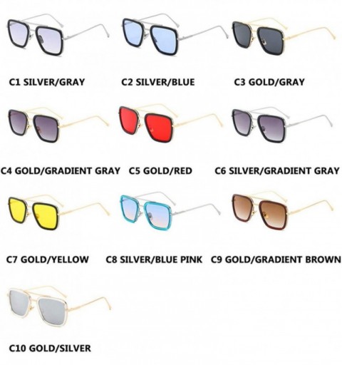 Rectangular Vintage Sunglasses Men Women Goggles Windproof Steam Punk Sun Glasses - C3 - CR194OEX2XO $18.86