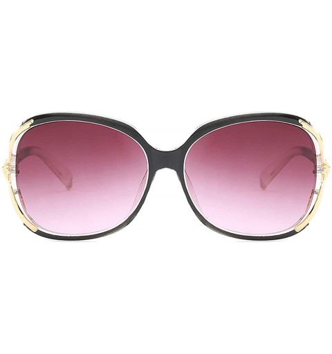 Oversized Retro Classic Flower Sunglasses for Women metal AC UV 400 Protection Sunglasses - Black - CY18SAT83L4 $19.14