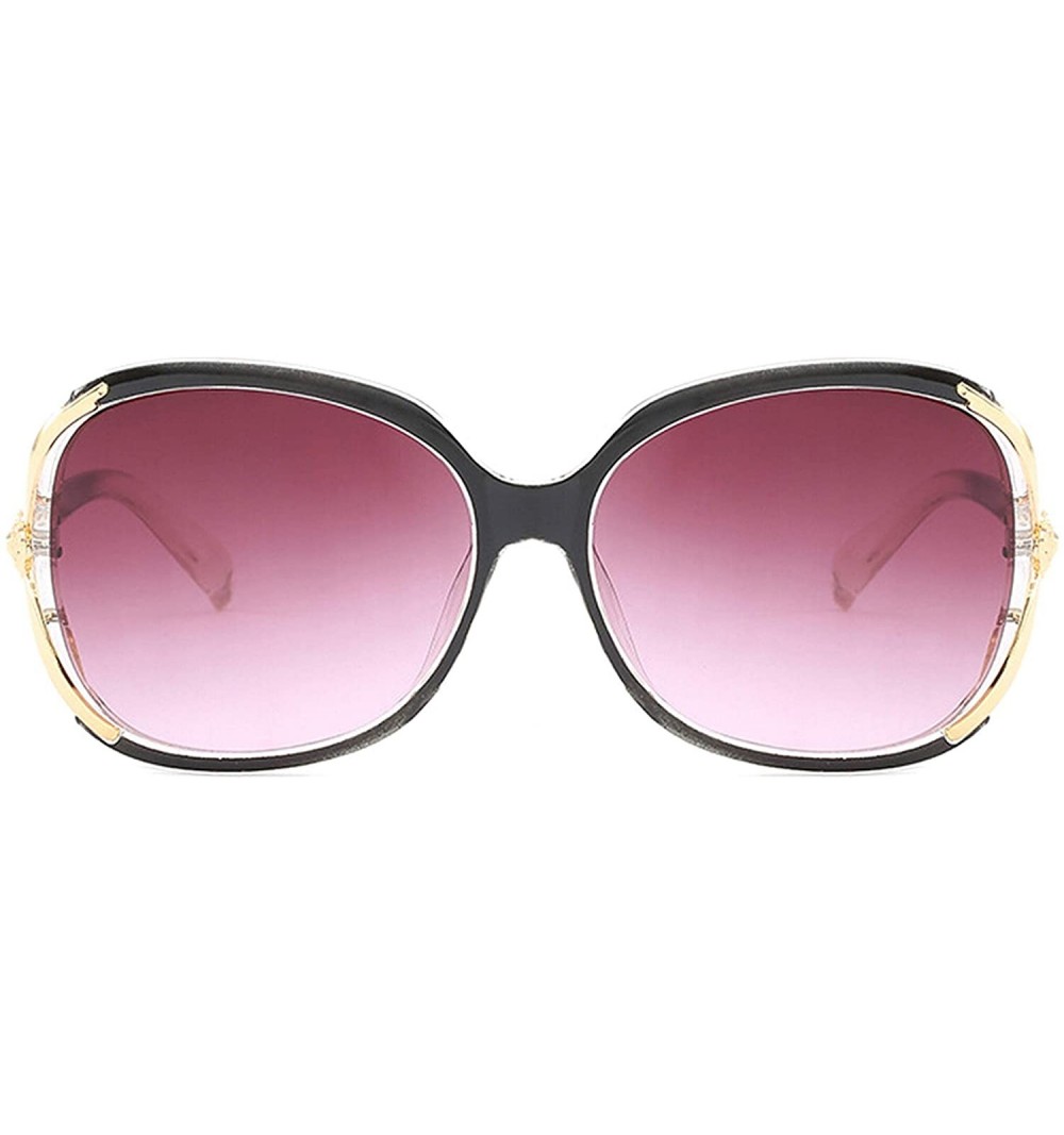 Oversized Retro Classic Flower Sunglasses for Women metal AC UV 400 Protection Sunglasses - Black - CY18SAT83L4 $19.14