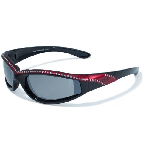 Goggle Eyewear Marilyn 11 Ladies Riding Glasses with Flash Mirror Lenses - Black/Red - CE11J8N5MWN $46.11