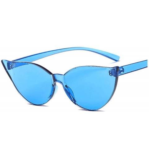 Goggle Fashion Sunglasses Women Ladies Red Yellow Cat Eye Sun Glasses Female Driving Shades UV400 Feminino - Blue - C9198A96M...