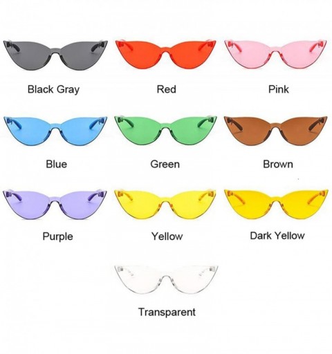 Goggle Fashion Sunglasses Women Ladies Red Yellow Cat Eye Sun Glasses Female Driving Shades UV400 Feminino - Blue - C9198A96M...