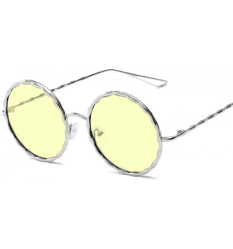 Goggle Sunglasses Spiral Metallic Sunglasses Round Sunglasses Frame Colour Film Lady Sunglasses - CZ18TLNL0LH $11.10
