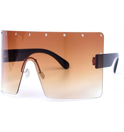 Goggle Big Frame Sunglasses Fashion Siamese Goggles Bright Frame Ladies Sunglasses - 4 - C4190EW52UZ $37.32
