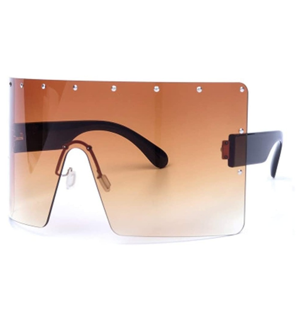 Goggle Big Frame Sunglasses Fashion Siamese Goggles Bright Frame Ladies Sunglasses - 4 - C4190EW52UZ $37.32