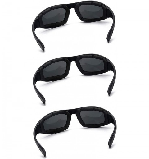 Goggle Protective Polycarbonate Motorcycle Riding Goggle Glasses 3 Pack Set - 3 Smoke Lens Pack - CG18QSI6ELK $9.04