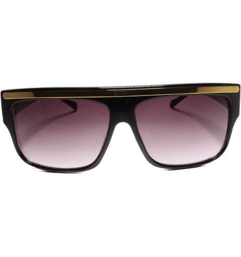 Aviator Genuine Vintage 80s Deadstock Hip Hop Aviator Rectangle Sunglasses - Black - C418UIOLO7H $13.99