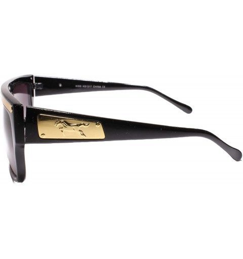 Aviator Genuine Vintage 80s Deadstock Hip Hop Aviator Rectangle Sunglasses - Black - C418UIOLO7H $13.99