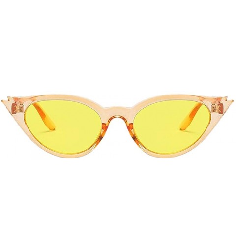 Rimless Retro Vintage Unisex Cat Eye Sunglasses Rapper Rhombic Shades Fashion Glasses - C - CS18SU4MLMY $9.72