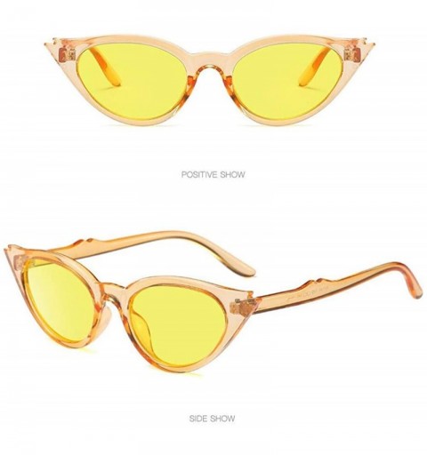 Rimless Retro Vintage Unisex Cat Eye Sunglasses Rapper Rhombic Shades Fashion Glasses - C - CS18SU4MLMY $9.72