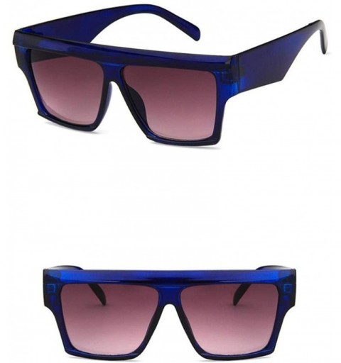 Oversized 2019 Luxury Classic Square Sunglasses Women Brand Designer Sun DoubleGray - Bluegray - CC18Y3N04LS $18.74
